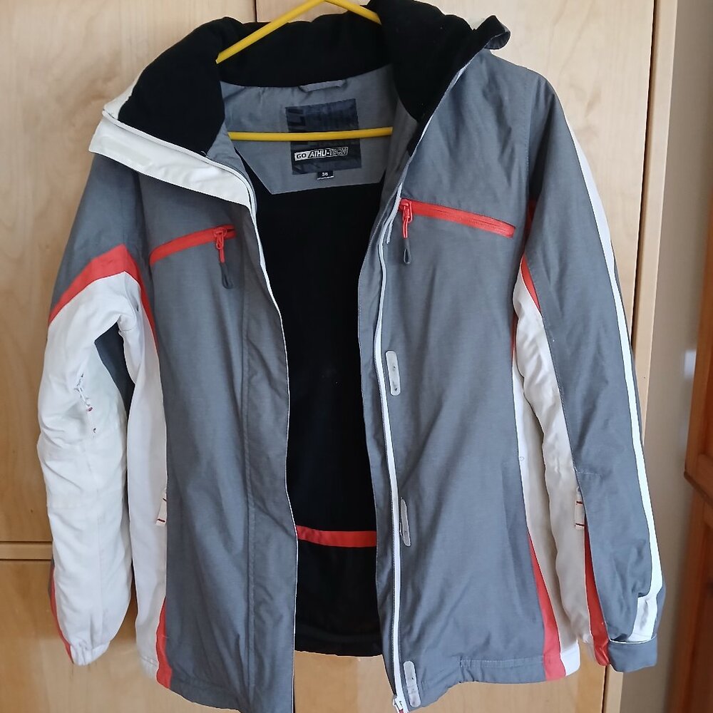 Go Athli-Tech 2-in-1 Grey Winter Ski Jacket Size 36, Removable Liner/Jacket
